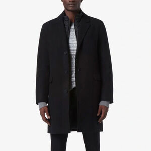 Andrew Marc Sheffield Single Breasted Wool-Blend Overcoat Large